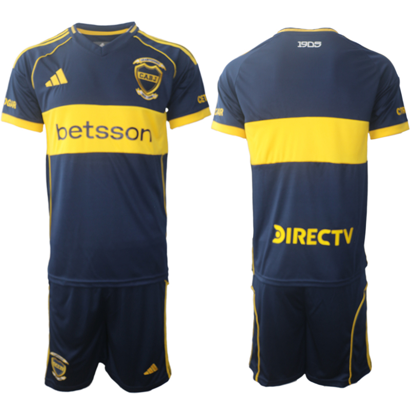 Men 2025-2026 Season Boca Juniors home Blank Blue Soccer Jersey->brazil jersey->Soccer Country Jersey